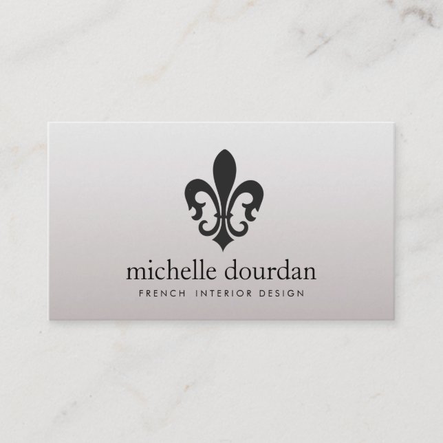 Carte De Visite Élégant designer d'intérieur français Fleur De Lis (Devant)