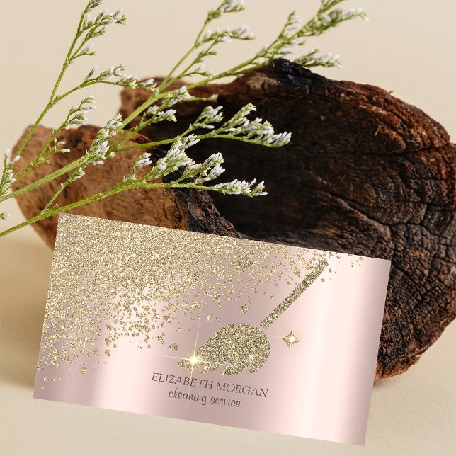 Carte De Visite Élégant Diamants Or Chambre Maid Maison de nettoya (Créateur téléchargé)