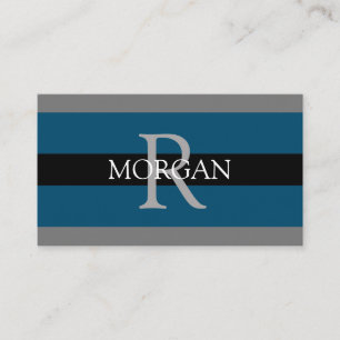 Carte De Visite Élégant do-it-yourself nom de monogramme Blk DkGre