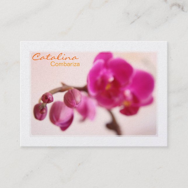 Carte de visite élégant d'orchidée (Devant)
