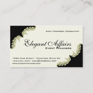 Carte de visite élégant d'organisateur