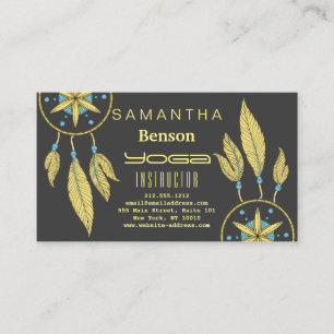 Carte De Visite Elégant Dream Catcher Feathers Yoga Instructor