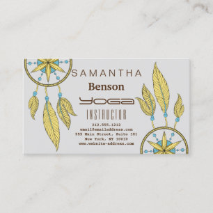 Carte De Visite Elégant Dream Catcher Feathers Yoga Instructor