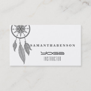 Carte De Visite Elégant Dream Catcher Feathers Yoga Instructor