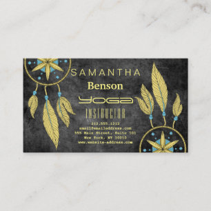 Carte De Visite Elégant Dream Catcher Feathers Yoga Instructor Bu