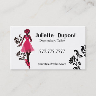 Carte De Visite Élégant Dresmaker blanc