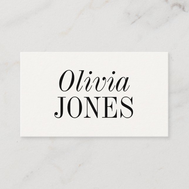 Carte De Visite Elegant Editorial Minimalist White QR Code (Devant)
