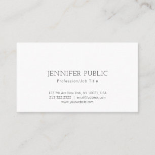 Carte De Visite Élégant Élancé Professionnel Simple Blanc Moderne