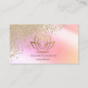 Carte De Visite Élégant élégant Diamants Or Lotus Ombre