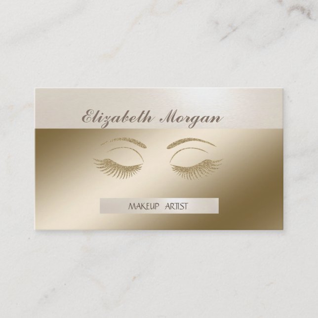 Carte De Visite Élégant, Élégant, Écarté, Lashes De Glitterie (Devant)