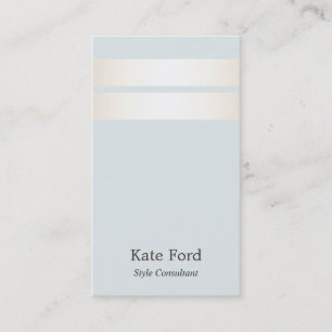 Carte De Visite Élégant élégant Faux Satin Or rayé Bleu clair