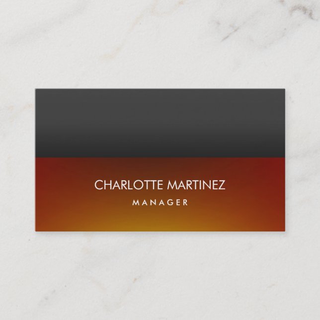 Carte De Visite Élégant élégant foncé gris orange professionnel (Devant)
