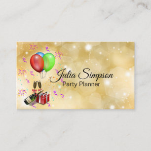 Carte De Visite Élégant, élégant, Gold, brillant, ballons colo