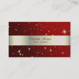 Carte De Visite Élégant, Élégant, Gravé, Rouge