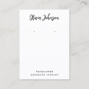 Carte De Visite Élégant Élégant Noir Blanc Bijoux Écouter Écran