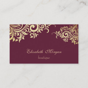 Carte De Visite Élégant élégant professionnel or floral