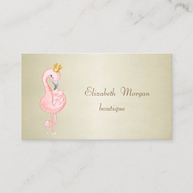 Carte De Visite Elégant élégant Proffesional Flamant rose Rose Cou (Devant)