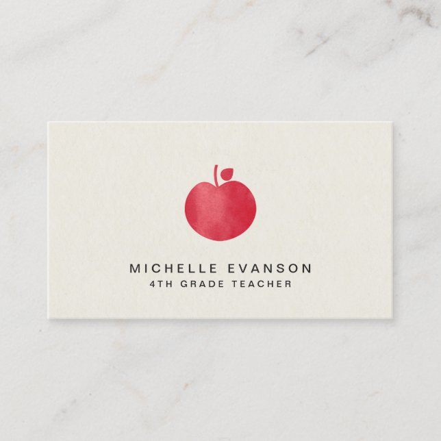 Carte De Visite Élégant enseignant instructeur professionnel Red A (Devant)
