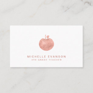 Carte De Visite Élégant enseignant instructeur Rose Gold Foil Appl