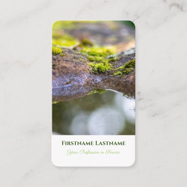 Carte De Visite Elégant étang de jardin vert 100% naturel (Devant)