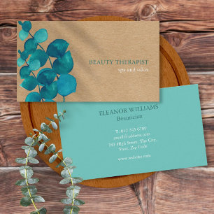 Carte De Visite Elégant Eucalyptus Feuille Rustic Kraft