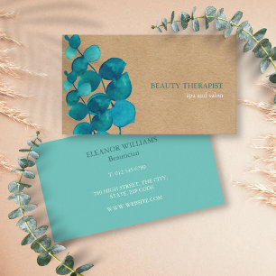 Carte De Visite Elégant Eucalyptus Feuille Rustic Kraft