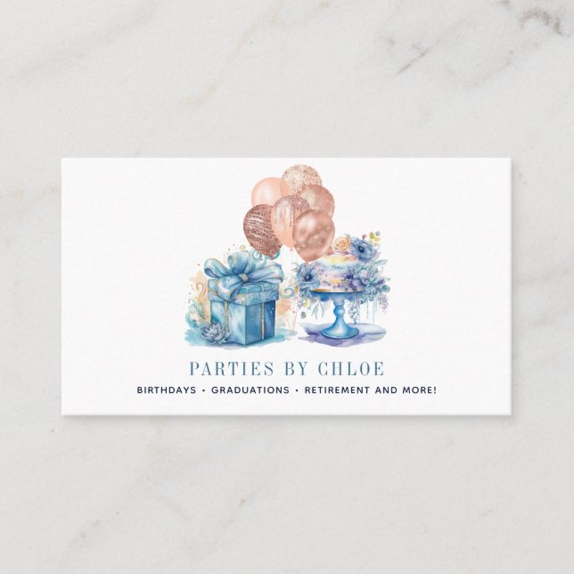 Carte De Visite Élégant Événement Fête Planificateur Gâteau Cadeau (Devant)