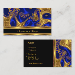 Carte de visite Elegant Exotic Blue Gold Abstrait