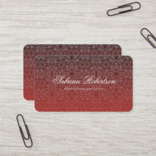 Carte De Visite Élégant Faux Argent Motif ornemental Script