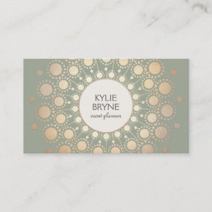 Carte De Visite Elégant Faux Gold Circle Motif Professionnel