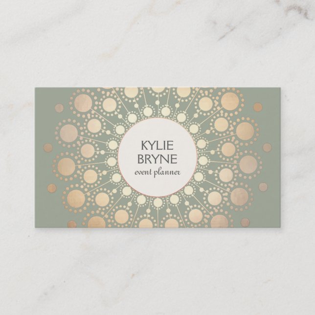 Carte De Visite Elégant Faux Gold Circle Motif Professionnel (Devant)