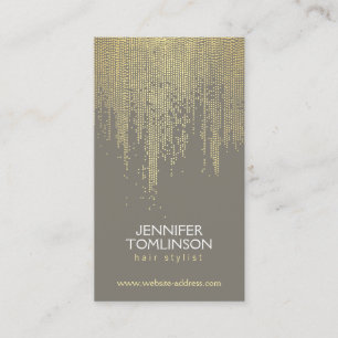 Carte De Visite Elégant Faux Gold Confetti Dots Motif Grey