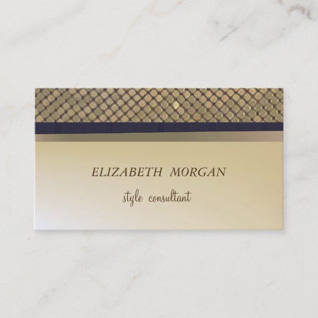 Carte De Visite Élégant Faux Gold élégant, Séquins d'or chatoyants (Devant)