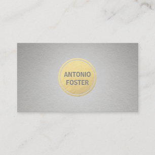 Carte De Visite Elégant Faux Gold Foil Circle Gris
