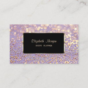 Carte De Visite Élégant, Faux Gold, Glittery Bokeh