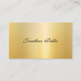 Carte De Visite Élégant Faux Gold Nom manuscrit moderne Modèle