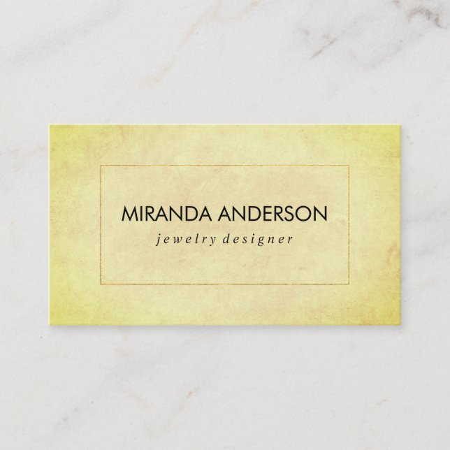 Carte De Visite Elégant Faux Golden Border Texture chic (Devant)