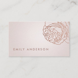 CARTE DE VISITE ÉLÉGANT FAUX PEARH BLUSH ROSE GOLD FLOLD