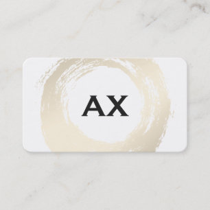 Carte De Visite Élégant Faux Platinum Brossé Fancy Monogramme