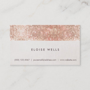 Carte De Visite Élégant Faux Rose Gold Sequins Linen Amusant tenda