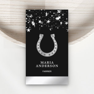 Carte De Visite Élégant fer à cheval Confetti Faux Argent