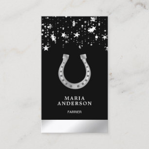 Carte De Visite Élégant fer à cheval Confetti Faux Argent