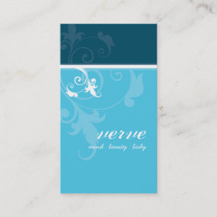 CARTE DE VISITE élégant feuillage verve turquoise 