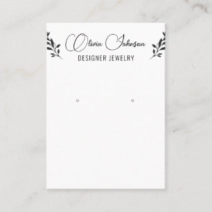 Carte De Visite Élégant Feuille Bijoux Écouter