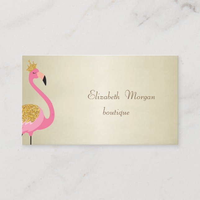 Carte De Visite Élégant Flamant rose Proffesional Rose (Devant)