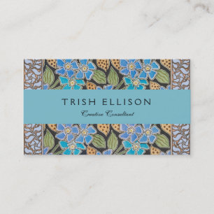 Carte De Visite Élégant Fleur Bleu Périwinkle Floral Classic