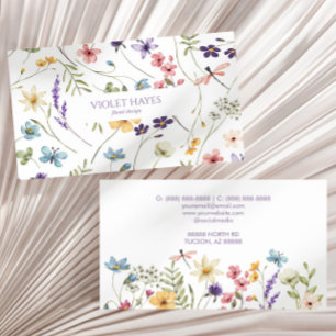 Carte De Visite Élégant Fleur sauvage Fleur sauvage Floral Custom