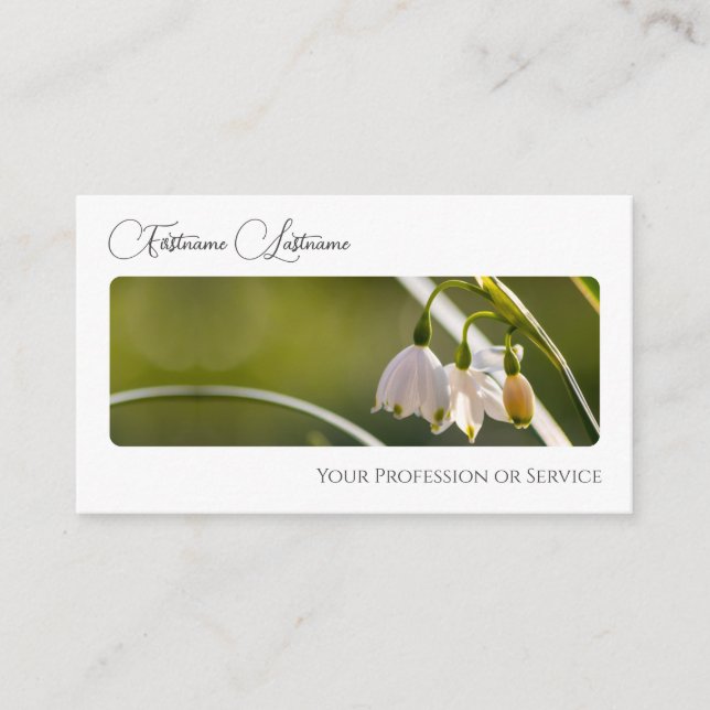 Carte De Visite Élégant fleuriste de la floraison calligraphie QR- (Devant)