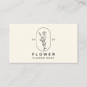 Carte De Visite Élégant fleuriste Fleur Fille Floral