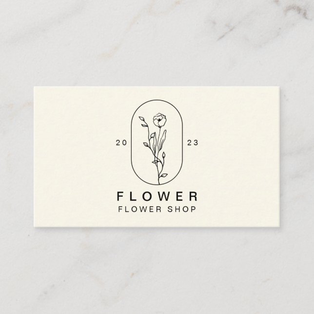 Carte De Visite Élégant fleuriste Fleur Fille Floral (Devant)